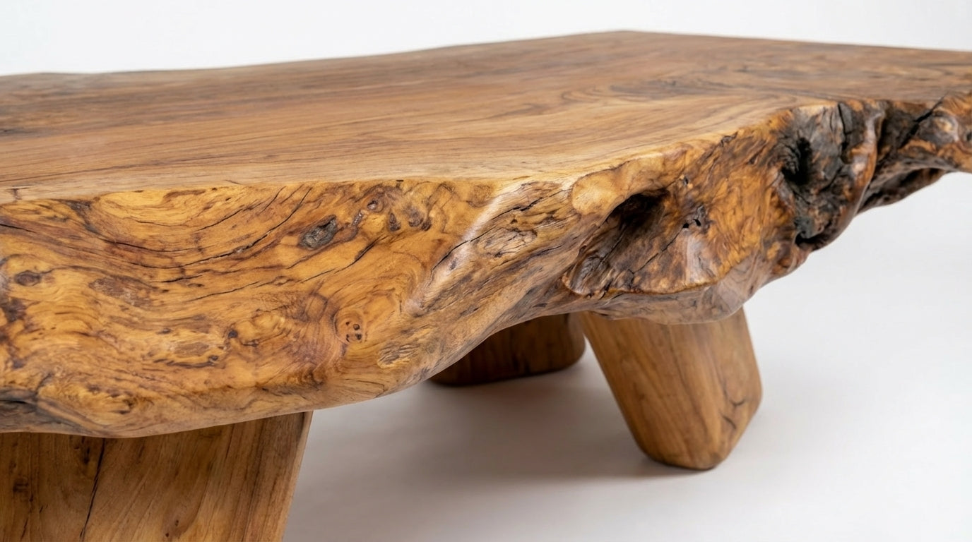Earthform Live-Edge Coffee Table – Carved by Nature, Grounded by Hand