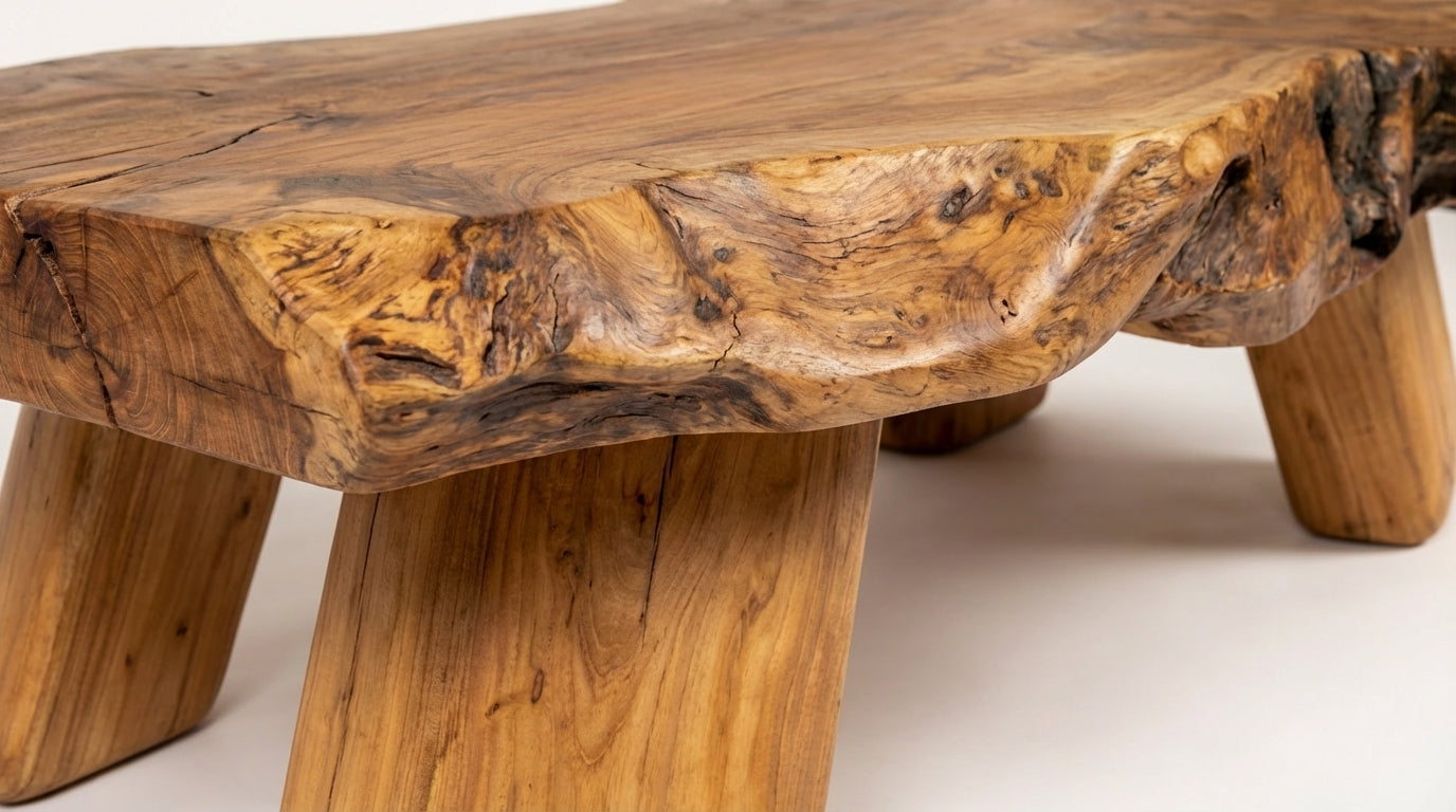 Earthform Live-Edge Coffee Table – Carved by Nature, Grounded by Hand