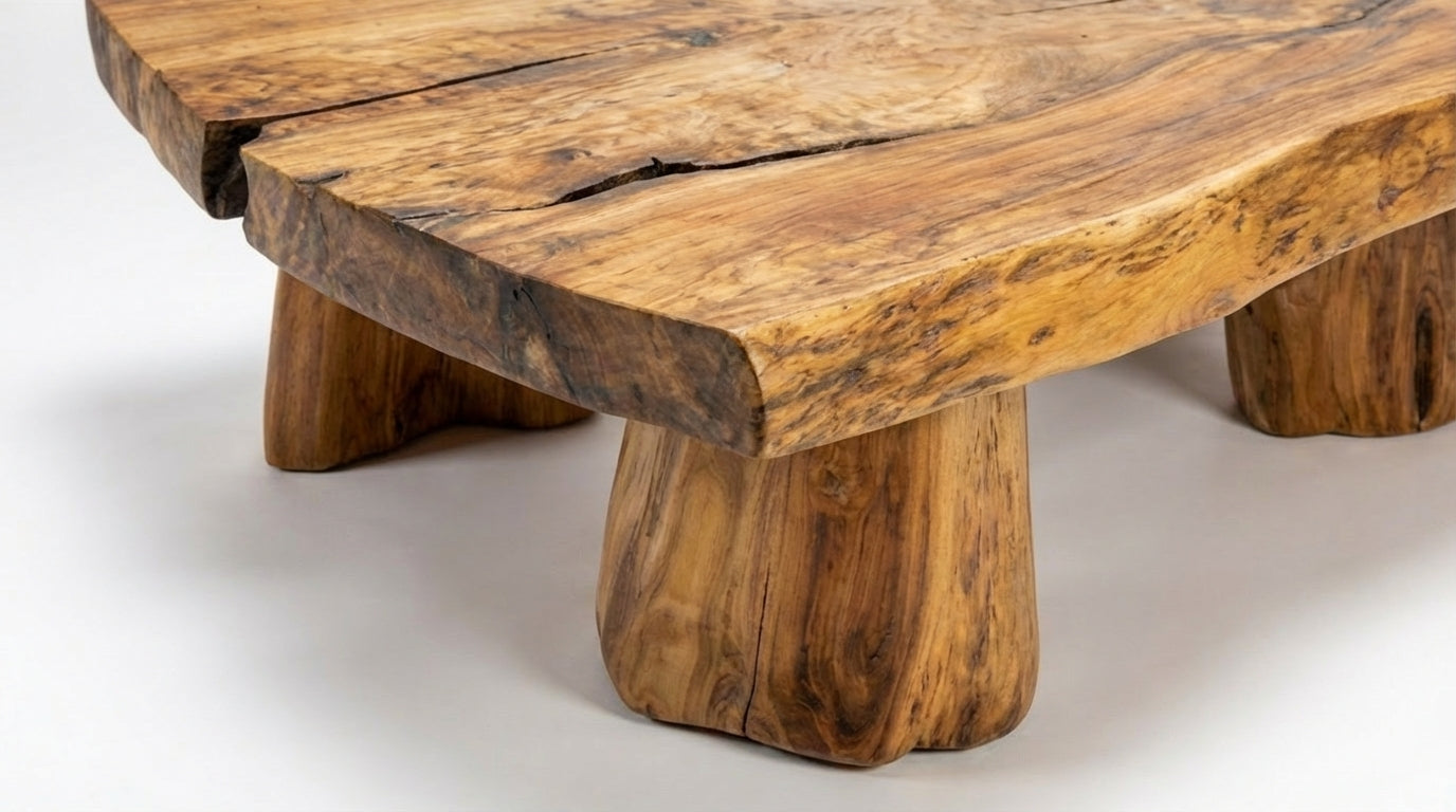 Stonewood Live-Edge Coffee Table – Raw Strength, Timeless Calm
