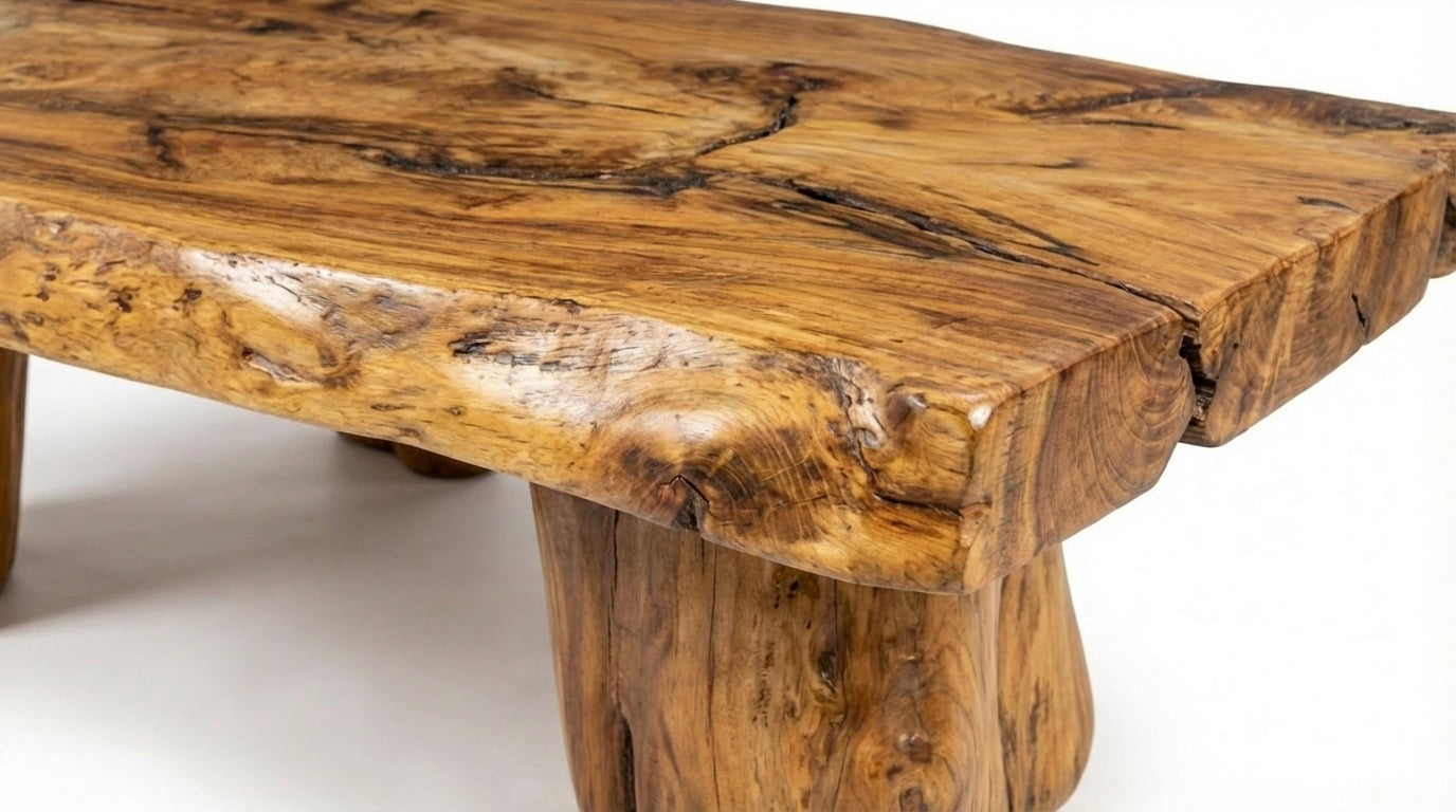 Stonewood Live-Edge Coffee Table – Raw Strength, Timeless Calm