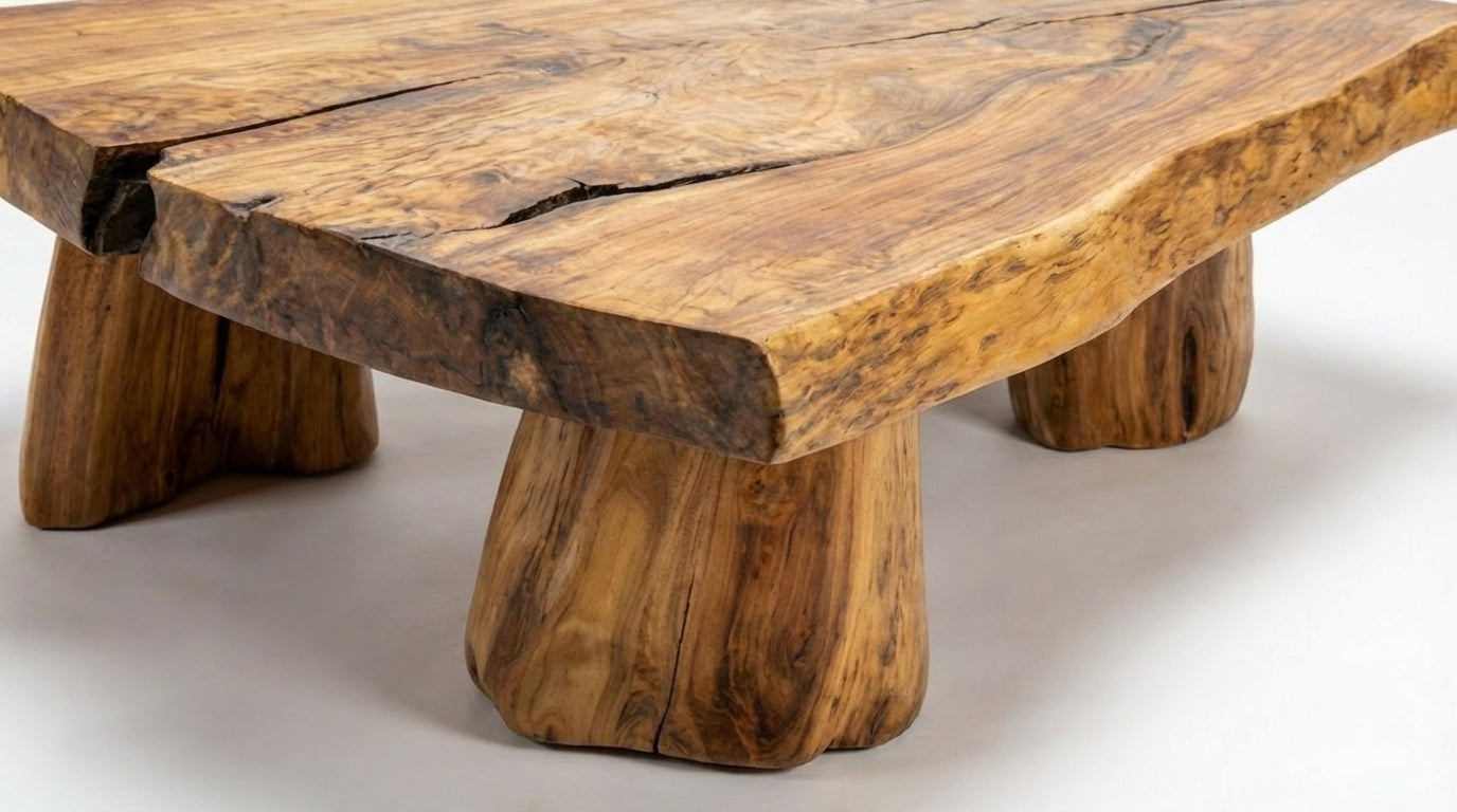 Stonewood Live-Edge Coffee Table – Raw Strength, Timeless Calm