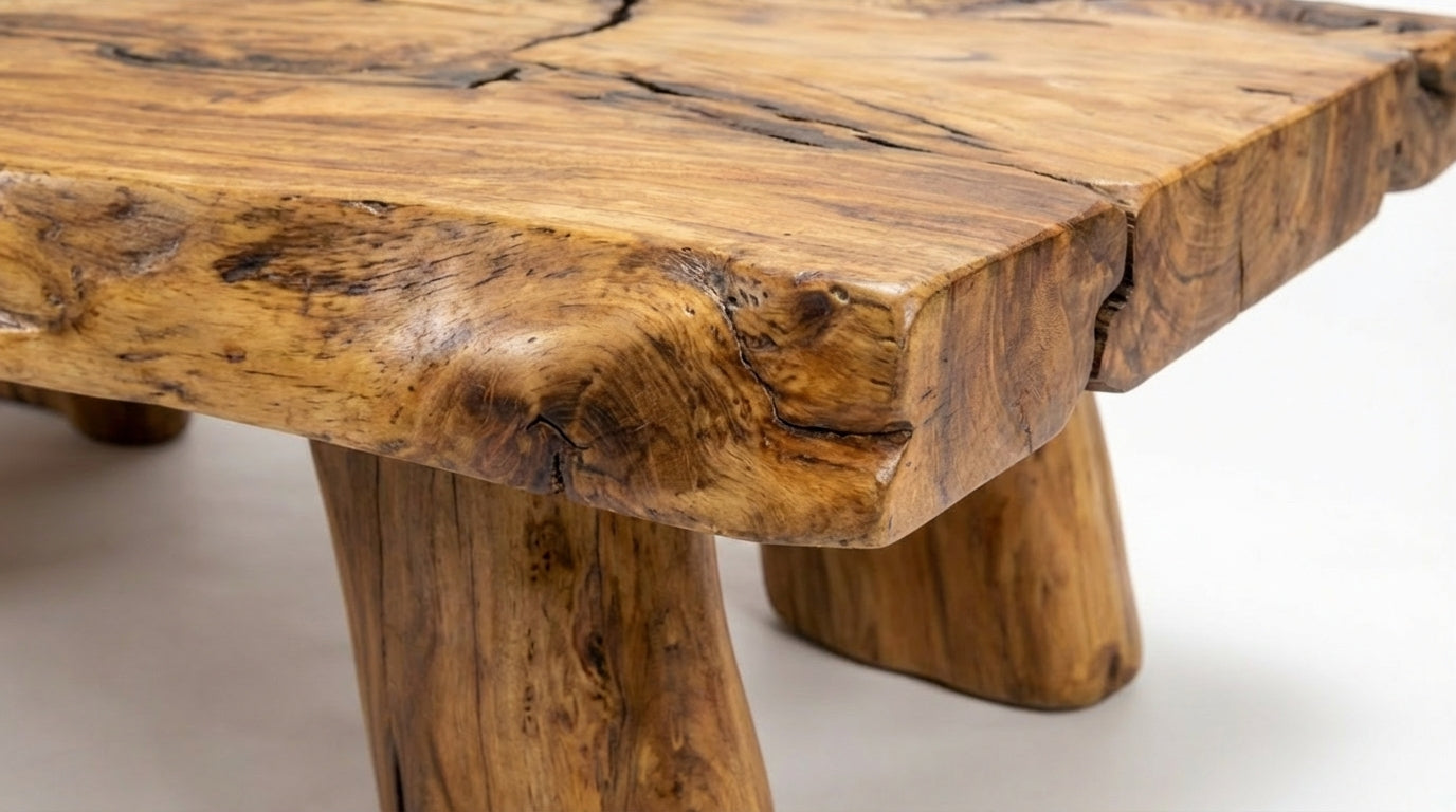 Stonewood Live-Edge Coffee Table – Raw Strength, Timeless Calm