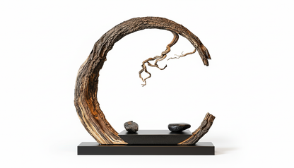 Eternal Arc Sculpture – Handcrafted Root Wood Art Piece