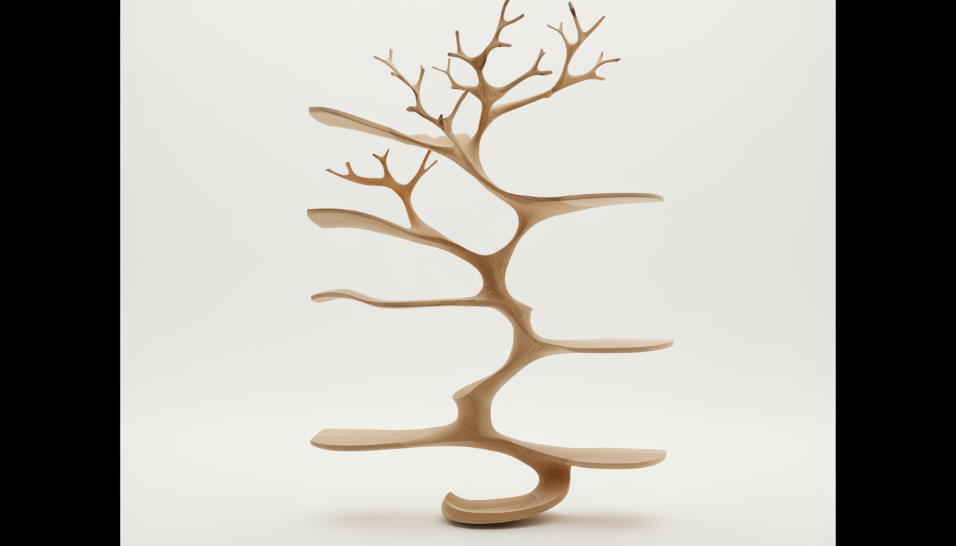 Sylvaform Solid Wood Tree Bookshelf — A Vertical Expression of Growth