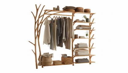 Forestline Open Wood Wardrobe — Sculpted Storage Inspired by Trees