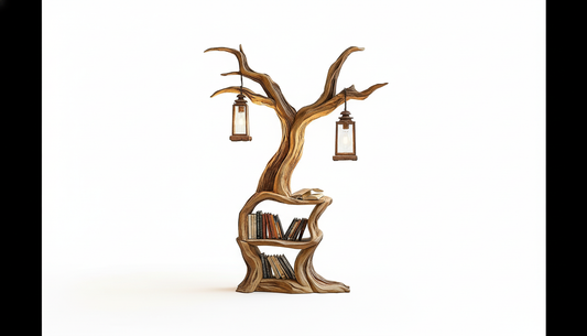Illuminated Tree Bookshelf – A Living Sculpture of Light & Knowledge