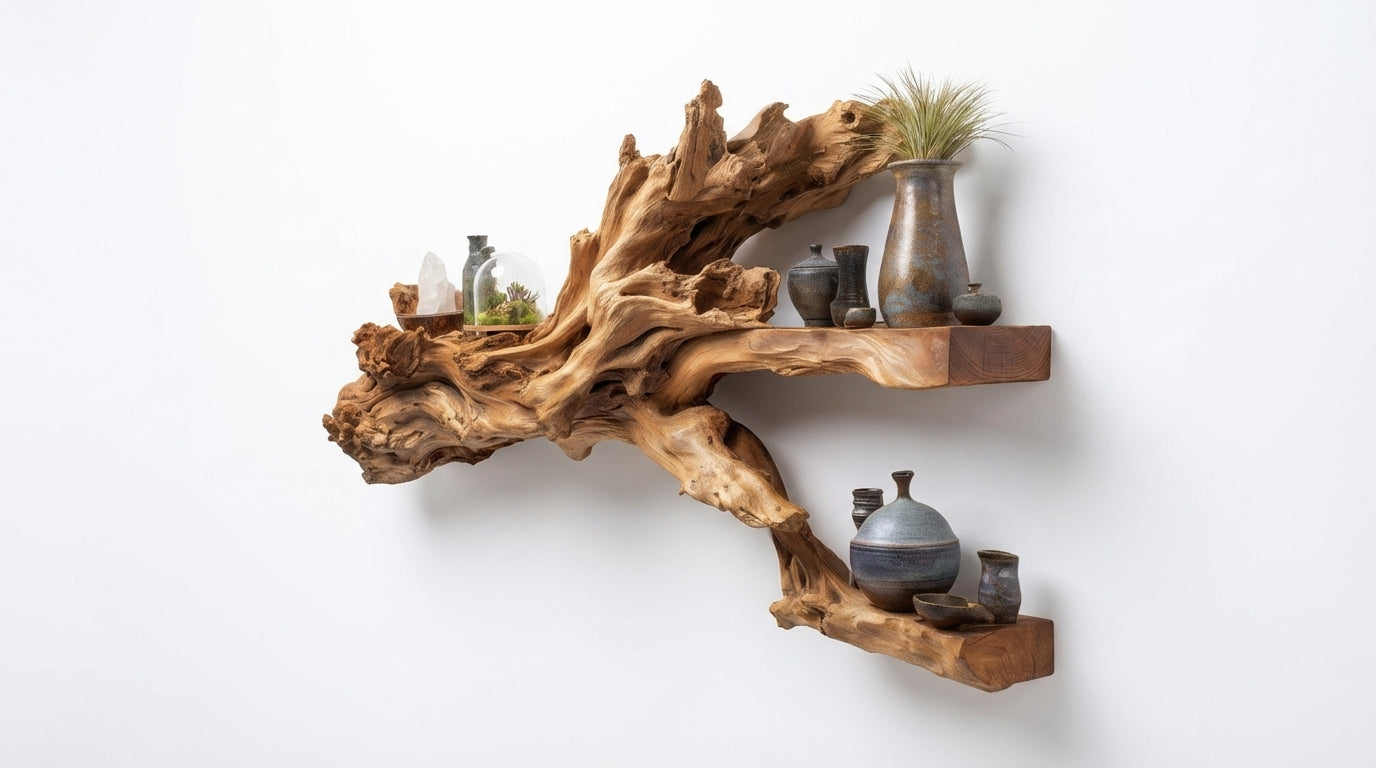 Branchflow Sculptural Wall Shelf — Nature Suspended in Stillness