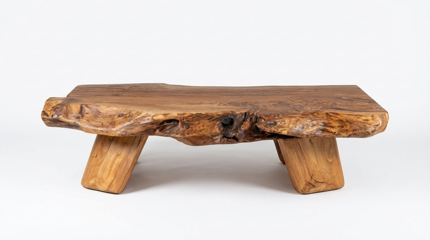 Earthform Live-Edge Coffee Table – Carved by Nature, Grounded by Hand