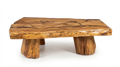 Stonewood Live-Edge Coffee Table – Raw Strength, Timeless Calm