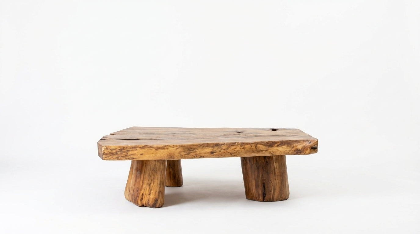 Stonewood Live-Edge Coffee Table – Raw Strength, Timeless Calm