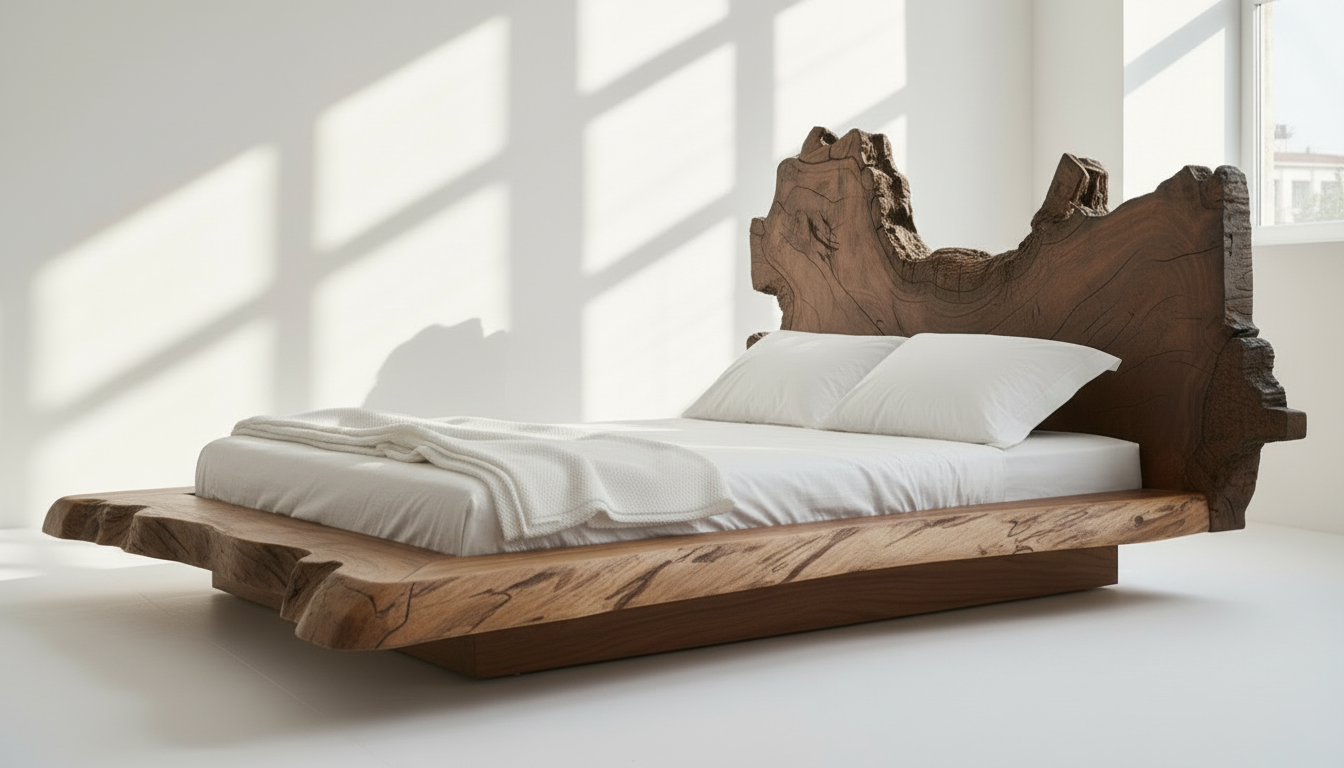 Elysian Slab Bed – Where Nature Holds You