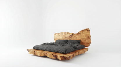 Monolith Live-Edge Bed – Raw Nature, Refined
