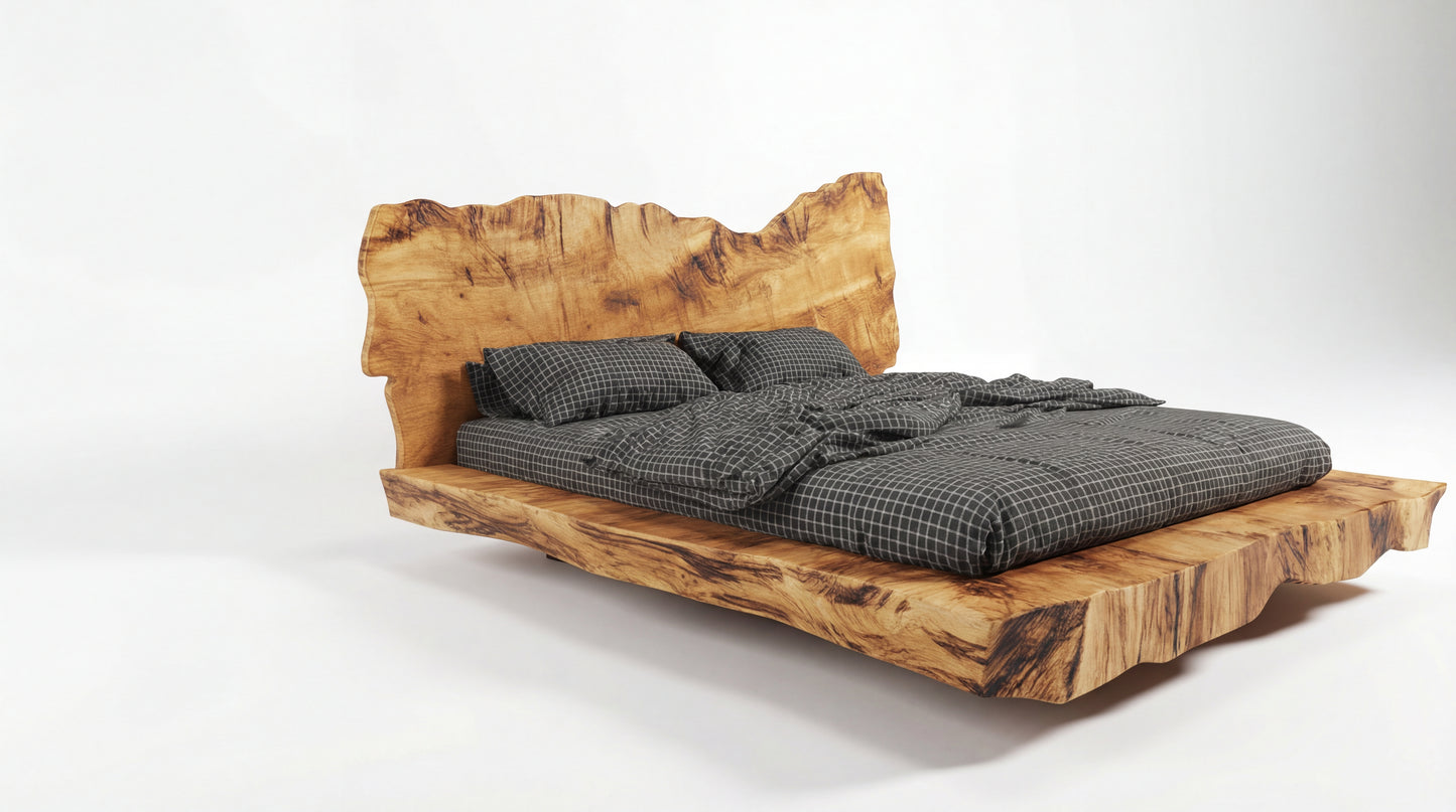 Monolith Live-Edge Bed – Raw Nature, Refined