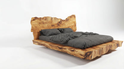 Monolith Live-Edge Bed – Raw Nature, Refined