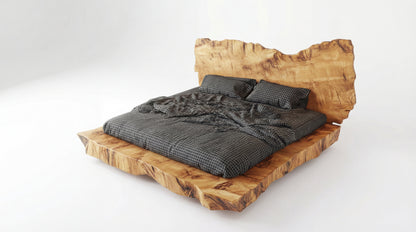 Monolith Live-Edge Bed – Raw Nature, Refined
