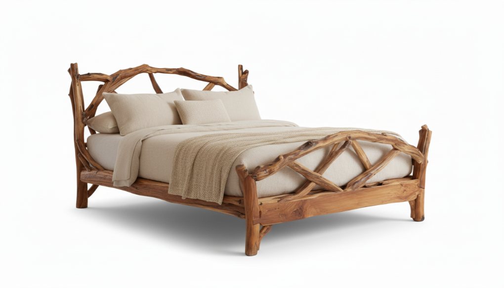 Woodland Embrace Bed – Handcrafted from Living Forms