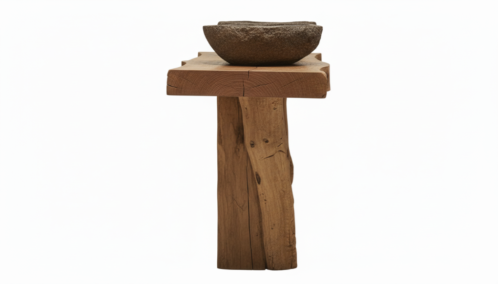 Stoneveil Solid Wood Double Vanity — A Ritual of Earth and Water