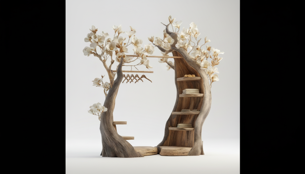 Bloomroot Sculptural Wood Wardrobe — Where Storage Becomes Poetry