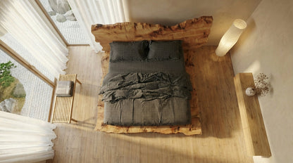 Monolith Live-Edge Bed – Raw Nature, Refined