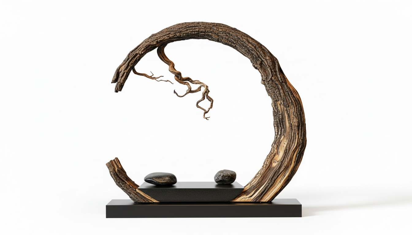Eternal Arc Sculpture – Handcrafted Root Wood Art Piece