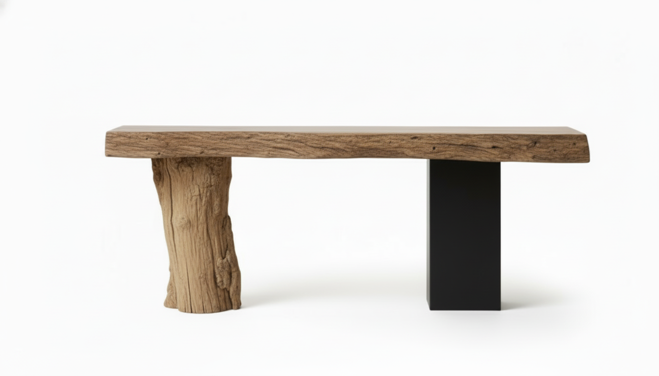Axisroot Solid Wood Console Table — Where Nature Meets Balance