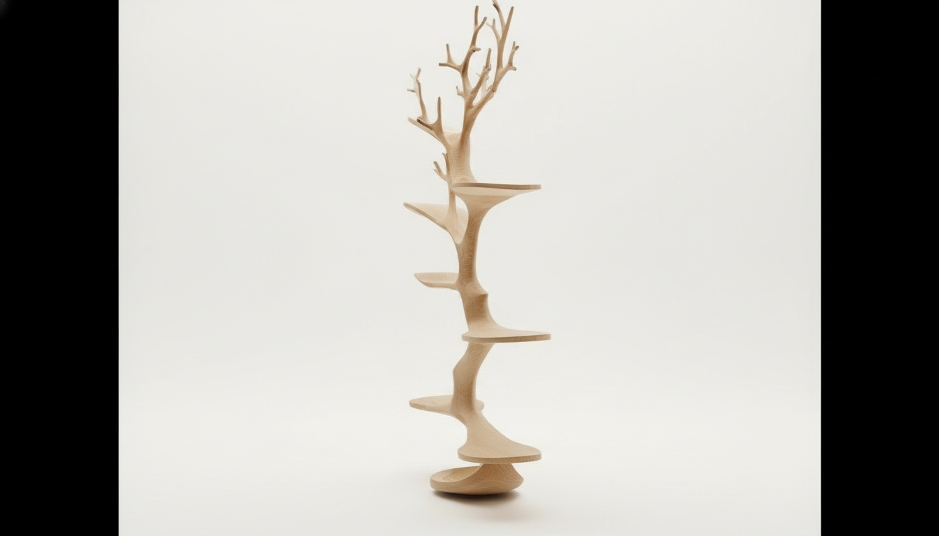 Sylvaform Solid Wood Tree Bookshelf — A Vertical Expression of Growth