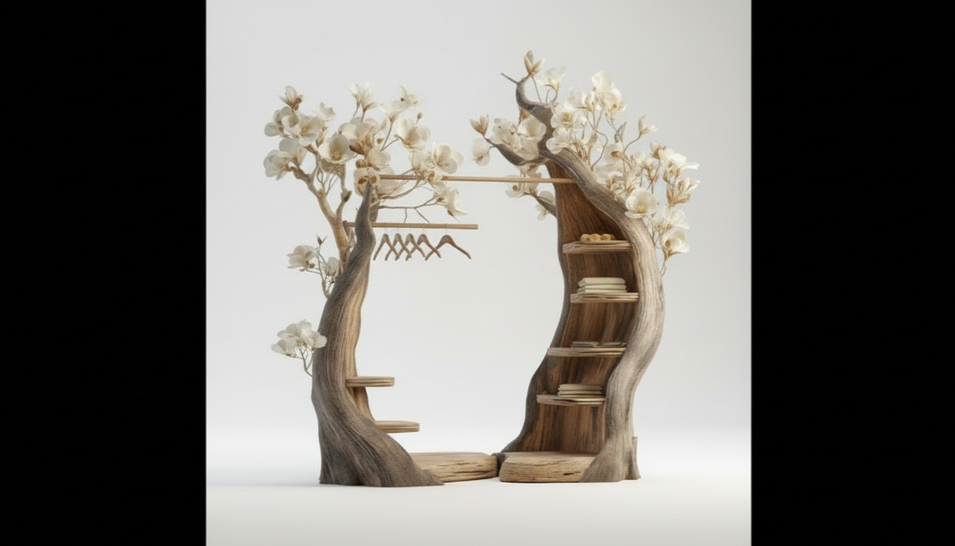 Bloomroot Sculptural Wood Wardrobe — Where Storage Becomes Poetry