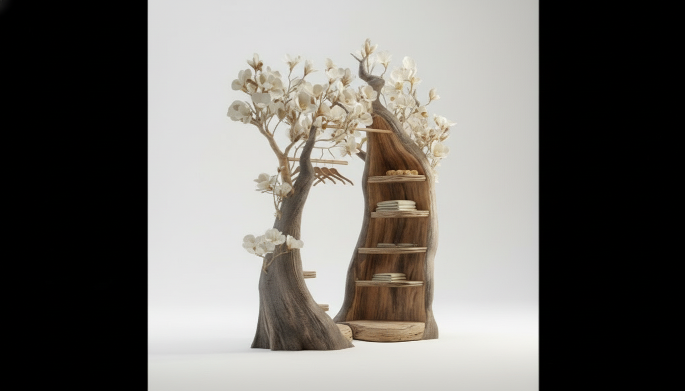 Bloomroot Sculptural Wood Wardrobe — Where Storage Becomes Poetry