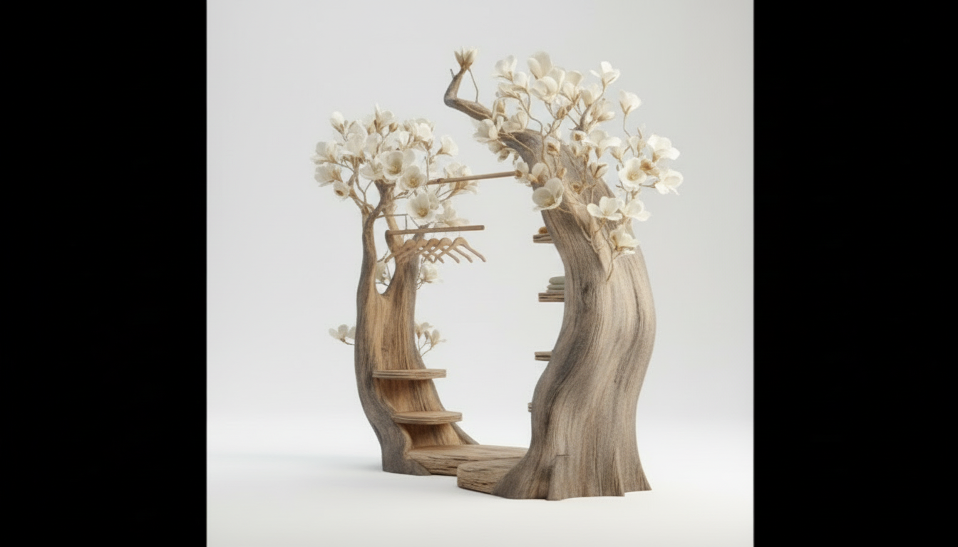 Bloomroot Sculptural Wood Wardrobe — Where Storage Becomes Poetry