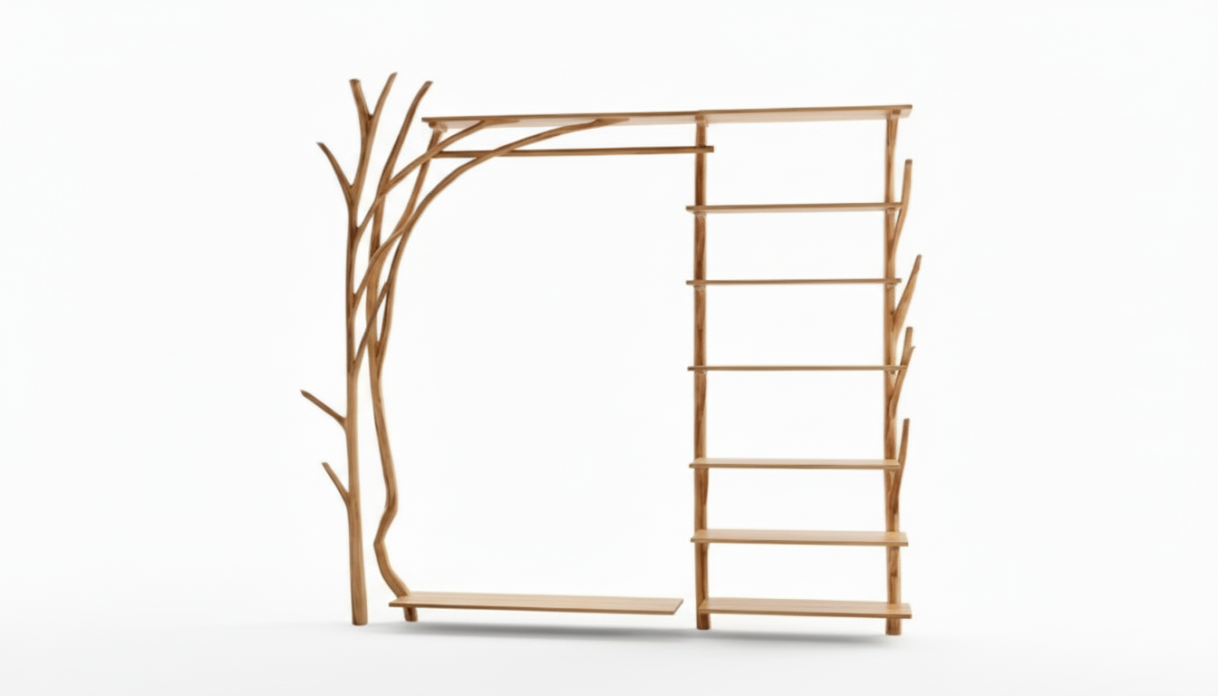 Forestline Open Wood Wardrobe — Sculpted Storage Inspired by Trees