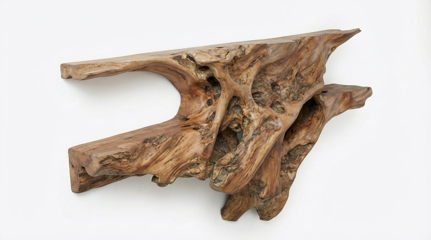Rootveil Sculptural Wall Shelf — Nature Revealed, Not Refined