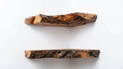 Driftmark Live-Edge Corner Floating Shelf — Nature, Turned Gently