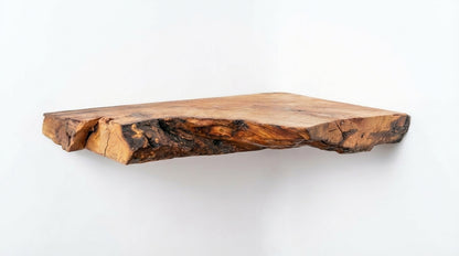 Driftmark Live-Edge Corner Floating Shelf — Nature, Turned Gently
