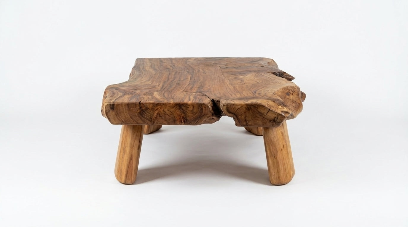 Earthform Live-Edge Coffee Table – Carved by Nature, Grounded by Hand