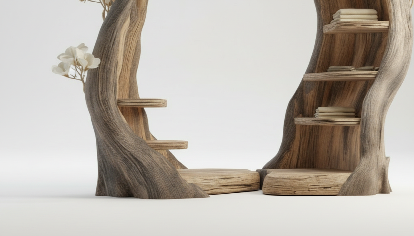 Bloomroot Sculptural Wood Wardrobe — Where Storage Becomes Poetry