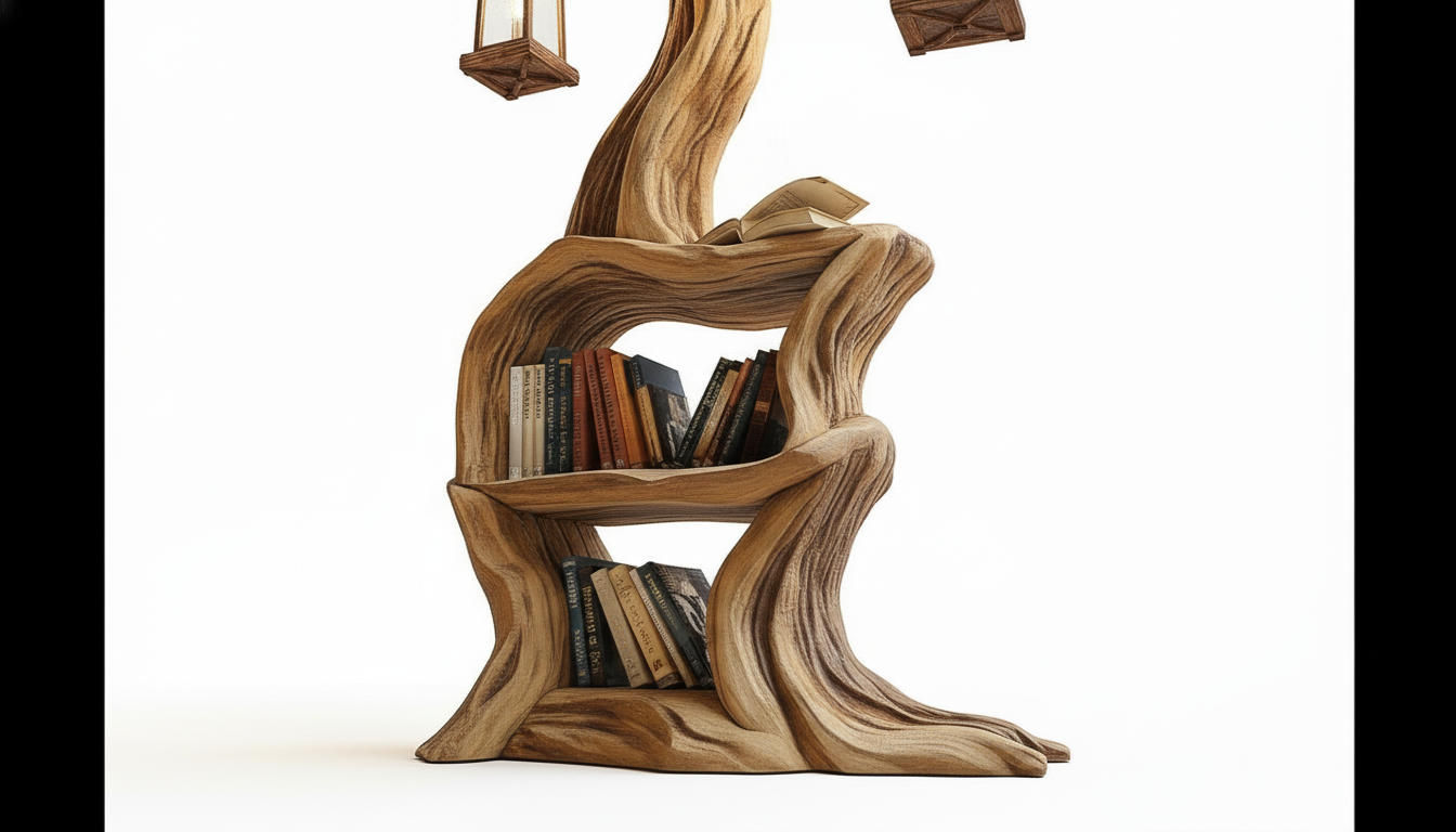 Illuminated Tree Bookshelf – A Living Sculpture of Light & Knowledge
