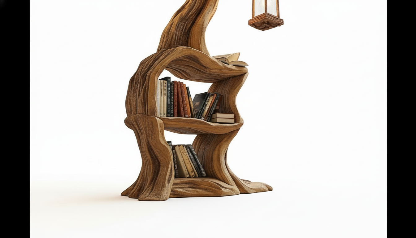 Illuminated Tree Bookshelf – A Living Sculpture of Light & Knowledge
