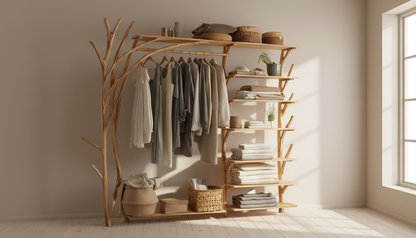 Forestline Open Wood Wardrobe — Sculpted Storage Inspired by Trees