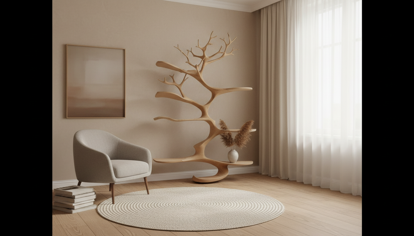 Sylvaform Solid Wood Tree Bookshelf — A Vertical Expression of Growth