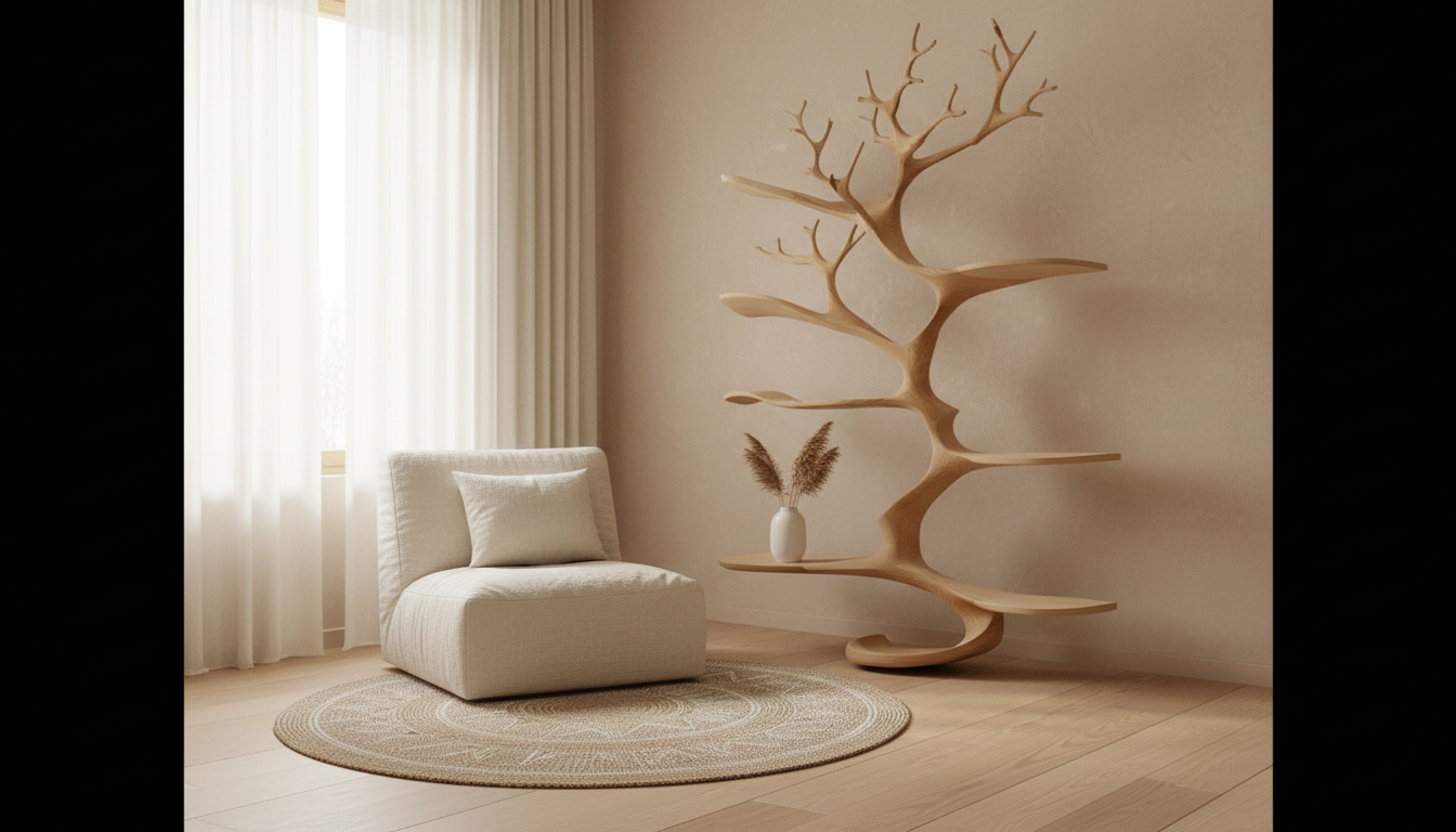 Sylvaform Solid Wood Tree Bookshelf — A Vertical Expression of Growth