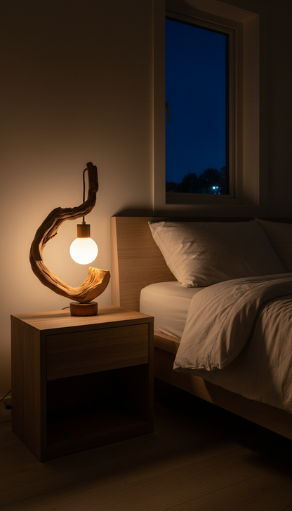 Arcroot Sculptural Wood Lamp — A Curve That Holds Light
