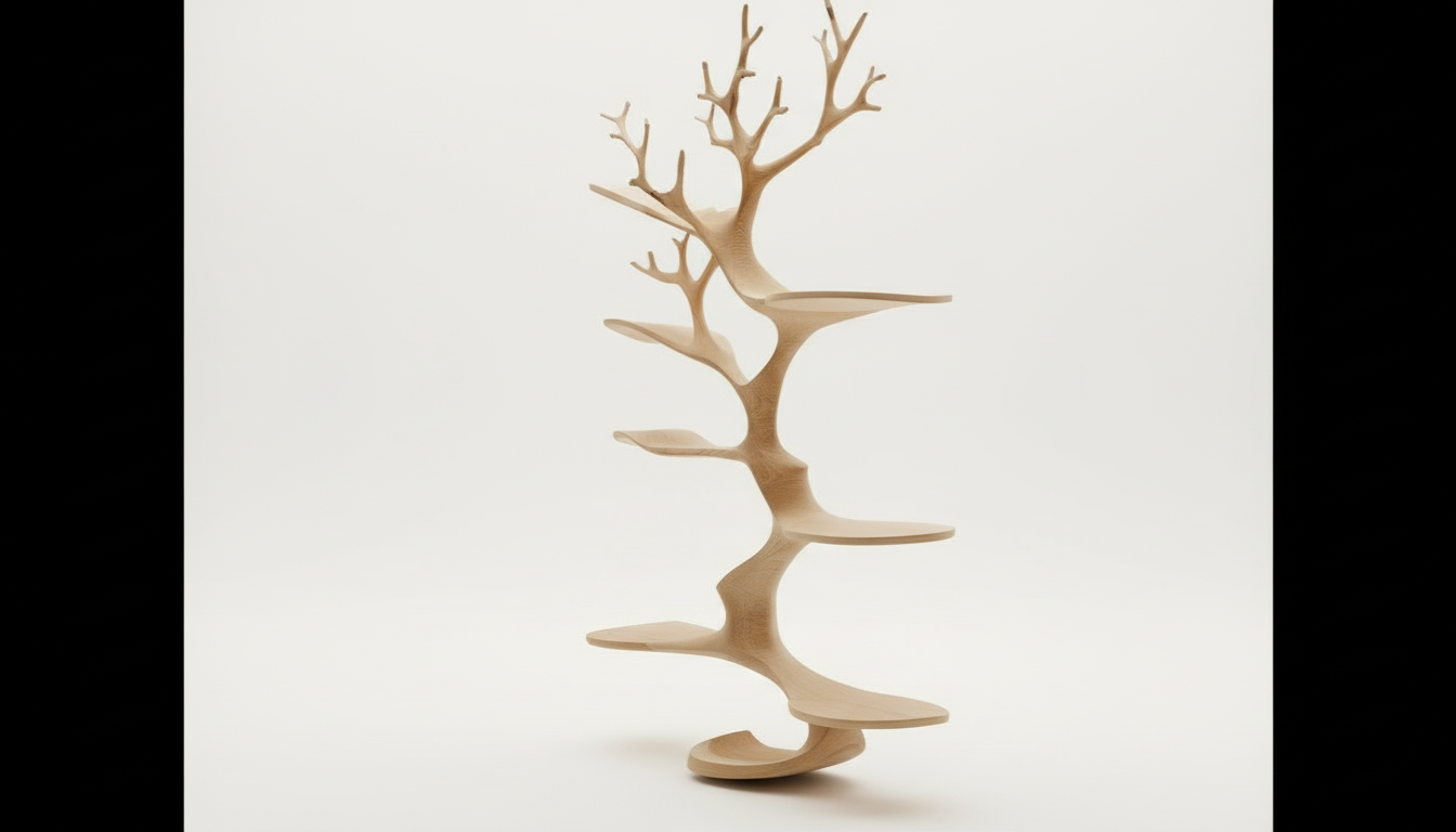 Sylvaform Solid Wood Tree Bookshelf — A Vertical Expression of Growth