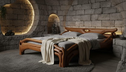 Aurelia Flow Bed – Sculpted by Hand, Guided by Nature