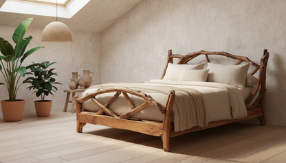 Woodland Embrace Bed – Handcrafted from Living Forms