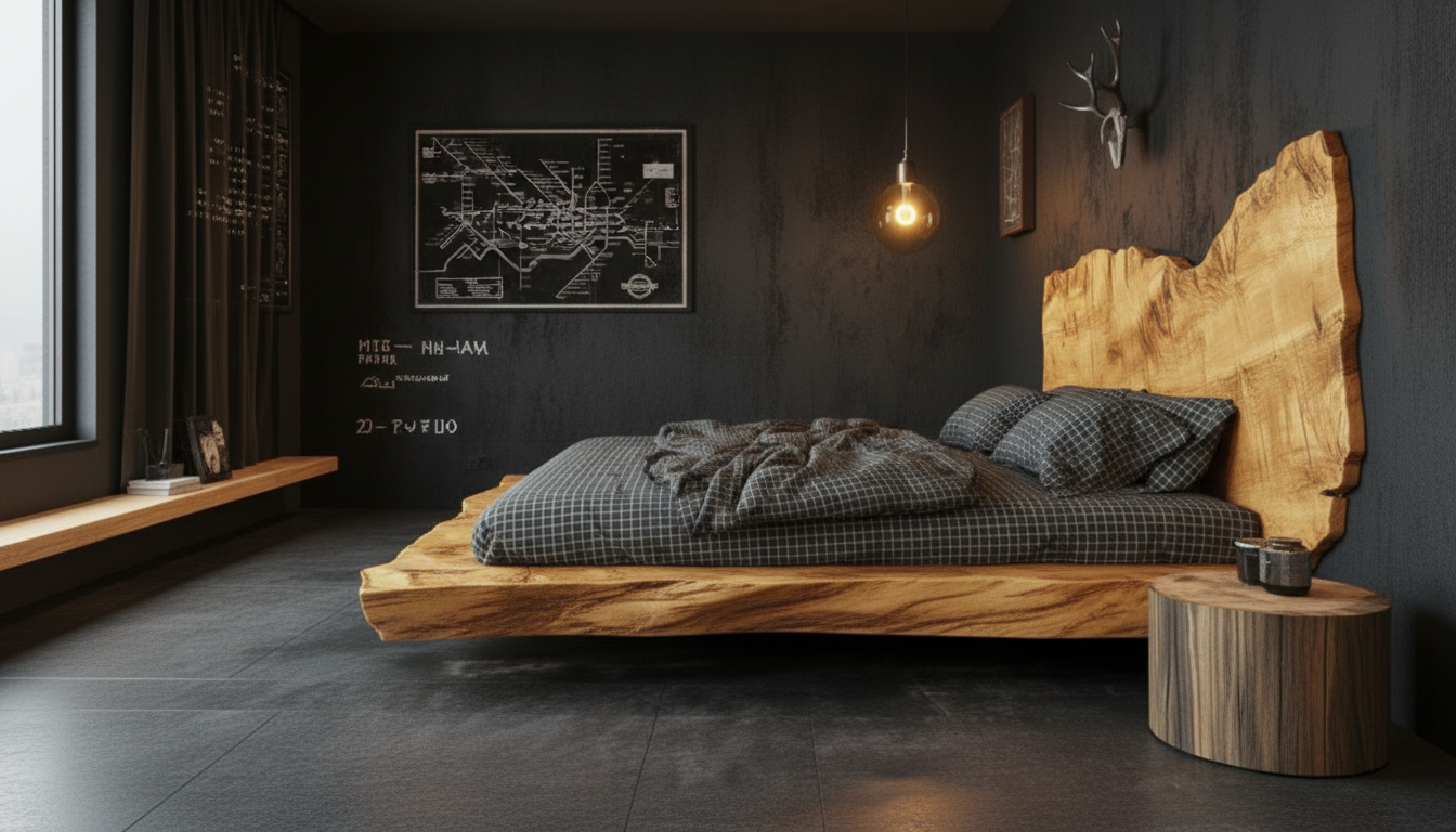Monolith Live-Edge Bed – Raw Nature, Refined