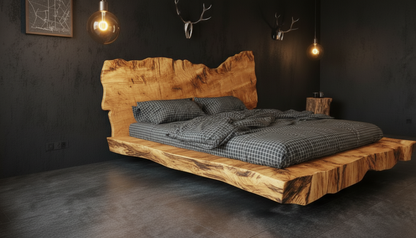 Monolith Live-Edge Bed – Raw Nature, Refined