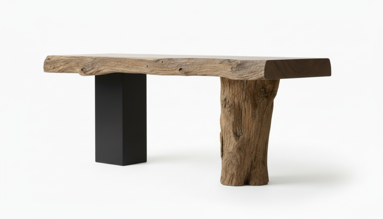 Axisroot Solid Wood Console Table — Where Nature Meets Balance