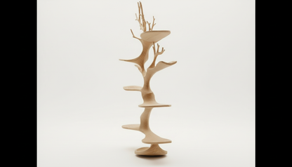 Sylvaform Solid Wood Tree Bookshelf — A Vertical Expression of Growth