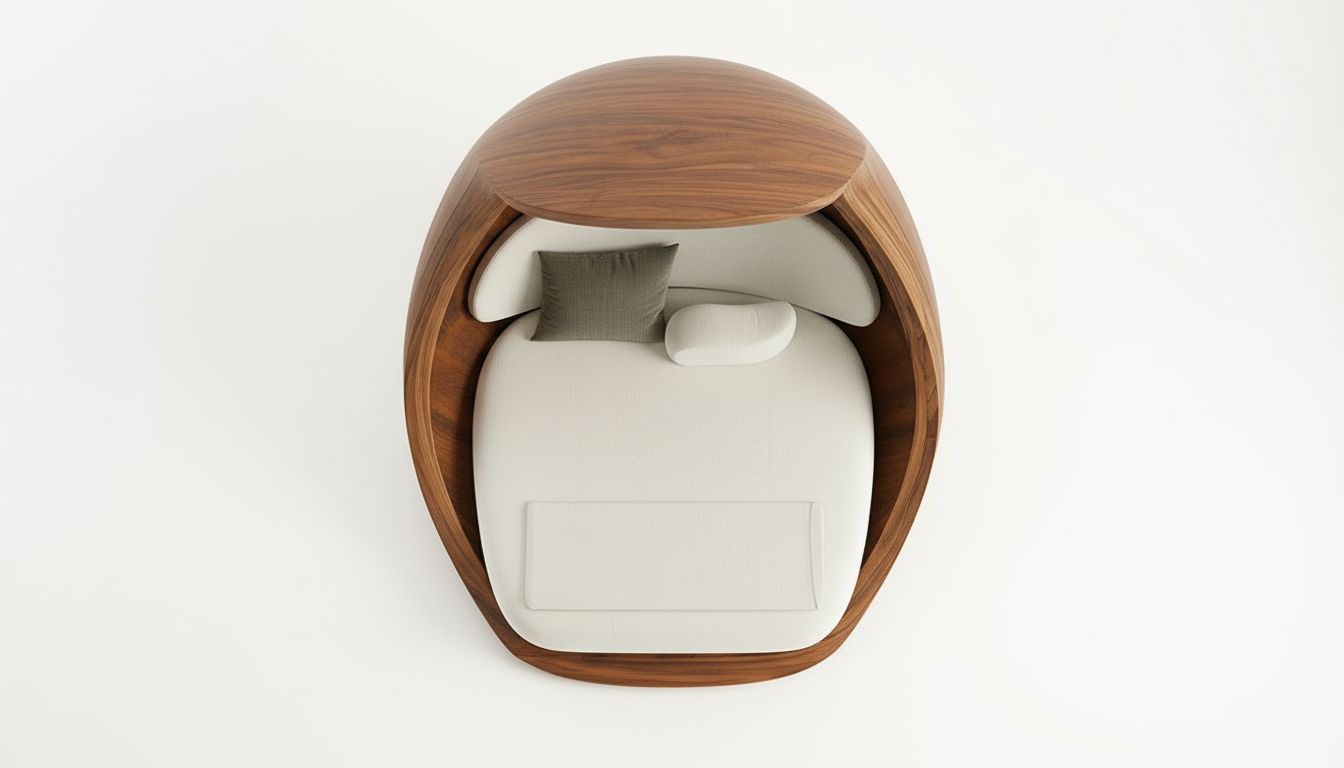 Lunara Cocoon Bed – A Private World Within Wood