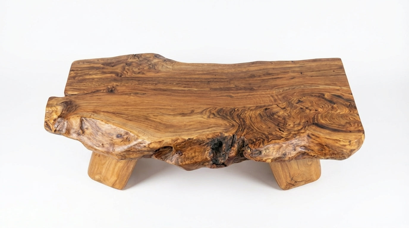 Earthform Live-Edge Coffee Table – Carved by Nature, Grounded by Hand